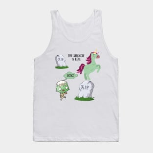 Zombie struggles be real zombie unicorn Tank Top